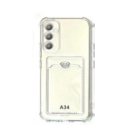 Силиконовый чехол для Samsung A346 Galaxy A34 с визитницей прозрачный