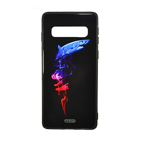 Задняя накладка для Samsung G975 Galaxy S10 Plus стекло YA design акула