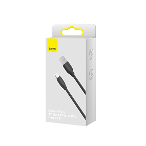 Дата кабель lightning - USB Baseus Jelly liquid Silica Gel (CAGD000001) 1.2м 2.4A черный