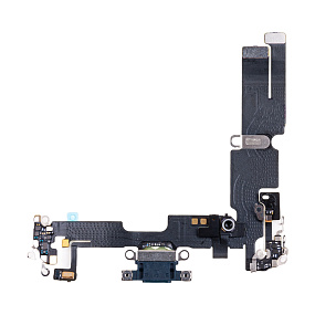 Шлейф iPhone 14 Plus на системный разъем/микрофон Черный - Премиум