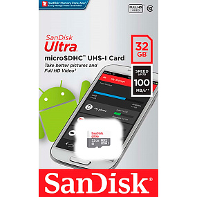 MicroSD 32Gb SanDisk Class 10 UHS-I 100Mb/s без адаптера