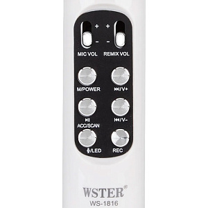 Микрофон WSTER WS-1816 беспр/караоке белый 