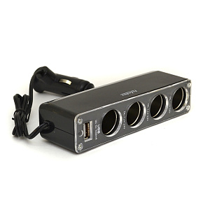 Разветвитель прикуривателя (4выхода + USB) WF-0098