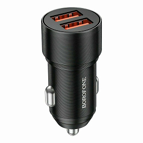АЗУ-USB Borofone BZ19B 2 выхода QC3.0 черный