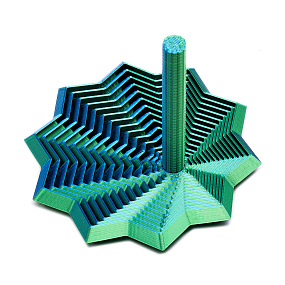 Игрушка антистресс "Пирамида" 9см сине-зеленая