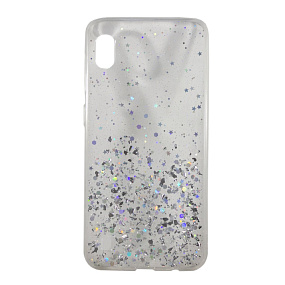Задняя накладка для Samsung A105 Galaxy A10 PS с блестками прозрачный