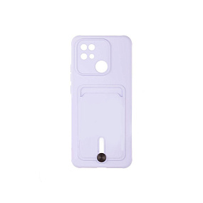 Силиконовый чехол Xiaomi Redmi 10C с визитницей светло-фиолетовый