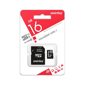 MicroSD 16Gb SmartBuy Class 10 UHS-I +SD adapter