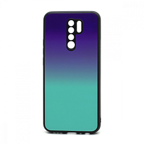 Задняя накладка Xiaomi Redmi 9 стекло Gradient (004) сине-голубой