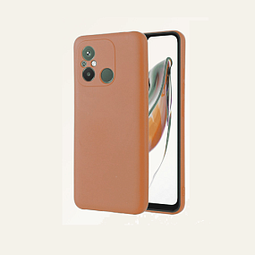Силиконовый чехол Xiaomi Redmi 12C с закрытой камерой песочно-розовый