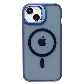 Кейс iPhone 13 силикон SafeMag SM026 темно-синий