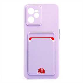 Силиконовый чехол Realme C35 с визитницей светло-фиолетовый