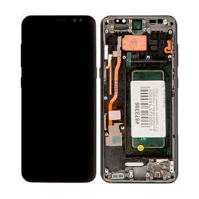 Дисплей для телефона Samsung G955F/S8 Plus модуль Черный - Оригинал
