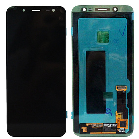 Дисплей для телефона Samsung J600F (J6 2018) в сборе с тачскрином Черный - AAA (AMOLED)