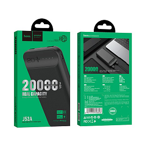 Портативное зарядное устройство Hoco J52A 2USB/Micro 20000mAh LCD черный