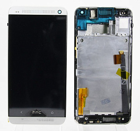 Дисплей для телефона HTC One/M7 модуль Серебро