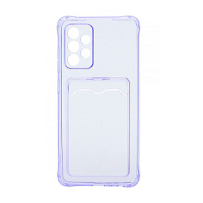 Силиконовый чехол для Samsung A336 Galaxy A33 5G с визитницей прозрачный сиреневый