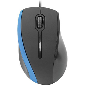 Мышь проводная Defender MM-340 черно-синяя USB (УЦЕНКА)тех.пак