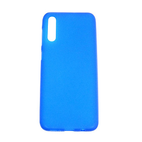 Силиконовый чехол для Samsung A505 Galaxy A50 матовый голубой