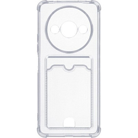 Силиконовый чехол Xiaomi Redmi A3/A3X/Poco C61 с визитницей прозрачный