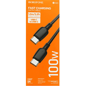 Дата кабель Type-C - Type-C Borofone BX93 100W 5A 1м черный