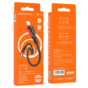 Кабель 3.5mm Jack (папа) - Type-C Borofone BL14 1м черный