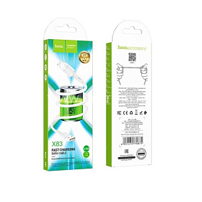 Дата кабель lightning - USB Hoco X83 2.4A 1м белый