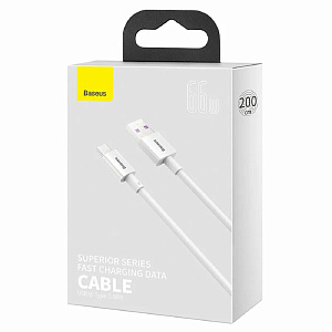 Дата кабель Type-C USB Baseus Superior Series (Catys-A02) 66W 2м 6A белый