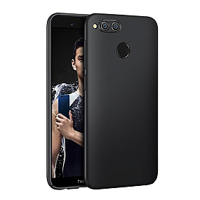 Силиконовый чехол Honor 7X матовый черный 