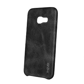 Силиконовый чехол для Samsung A320 Galaxy A3 (2017) X-Level Vintage под кожу черный