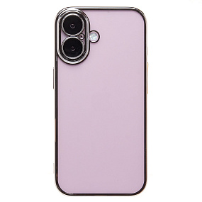 Кейс iPhone 16 пластик PC073 с закрытой камерой серебро