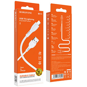 Дата кабель lightning - USB Borofone BX51 2.4A белый 1м
