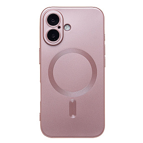 Кейс iPhone 16 силикон SafeMag SM020 светло-розовый