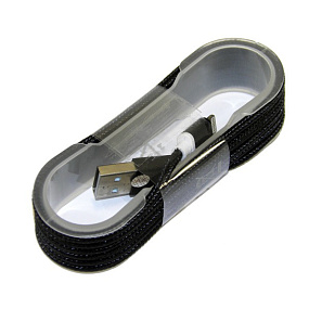 Дата кабель lightning - USB плетеный шнур металлический синий тех. упаковка