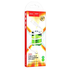 Дата кабель Type-C - Lightning Hoco X83 20W 3A 1м белый(УЦЕНКА)тех.ак