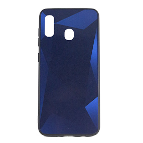 Задняя накладка для Samsung A20 стекло PS66 синий