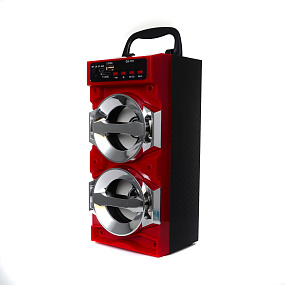 Колонка QS-101 (Bluetooth/MicroSD/USB/FM/AUX) красный