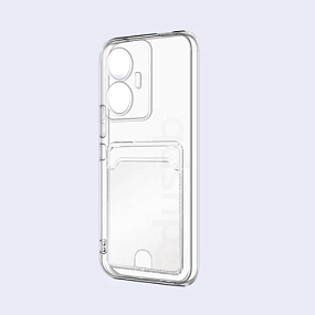 Силиконовый чехол Realme C55 с визитницей прозрачный черный