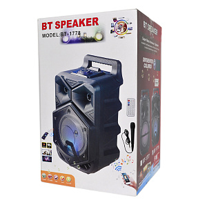 Колонка BT-1778 (Bluetooth/MicroSD/USB/FM/пульт/AUX/Microphone) 25W черная