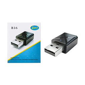 Bluetooth адаптер USB+AUX B16D черный