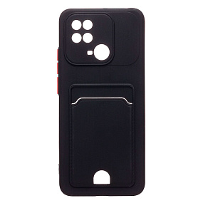 Силиконовый чехол Xiaomi Poco C40 с визитницей черный