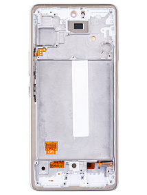 Дисплей для телефона Samsung A536B (A53 5G) модуль в рамке Белый - (OLED) (Full Size)