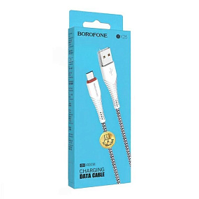 Дата кабель micro USB - USB Borofone BX25 Powerful 2.4A 1м белый