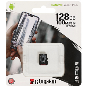 MicroSD 128Gb Kingston Class 10 UHS-I 100Mb/s без адаптера