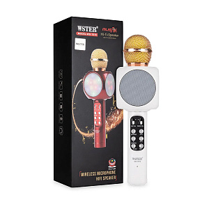 Микрофон WSTER WS-1816 беспр/караоке белый 