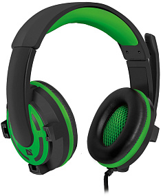 Наушники Defender Warhead G-300 2,5м полноразмерные зеленые (УЦЕНКА) Повреждение упаковки