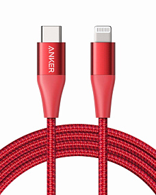 Дата кабель lightning - USB Anker A8453  PowerLine+II 1,8м красный