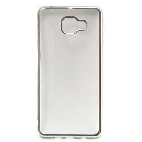 Силиконовый чехол для Samsung A710 Galaxy A7 (2016) с хром. контуром серебро