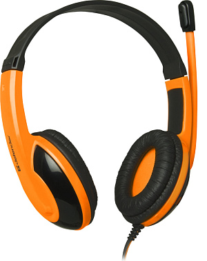 Наушники Defender Warhead G-120 полноразмерные черный/оранжевый