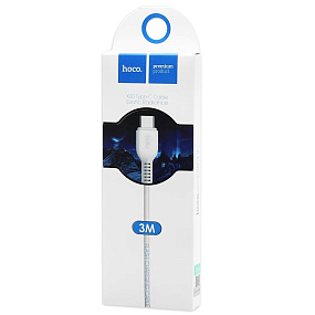 Дата кабель Type-C - USB Hoco X20 3A 3м белый
